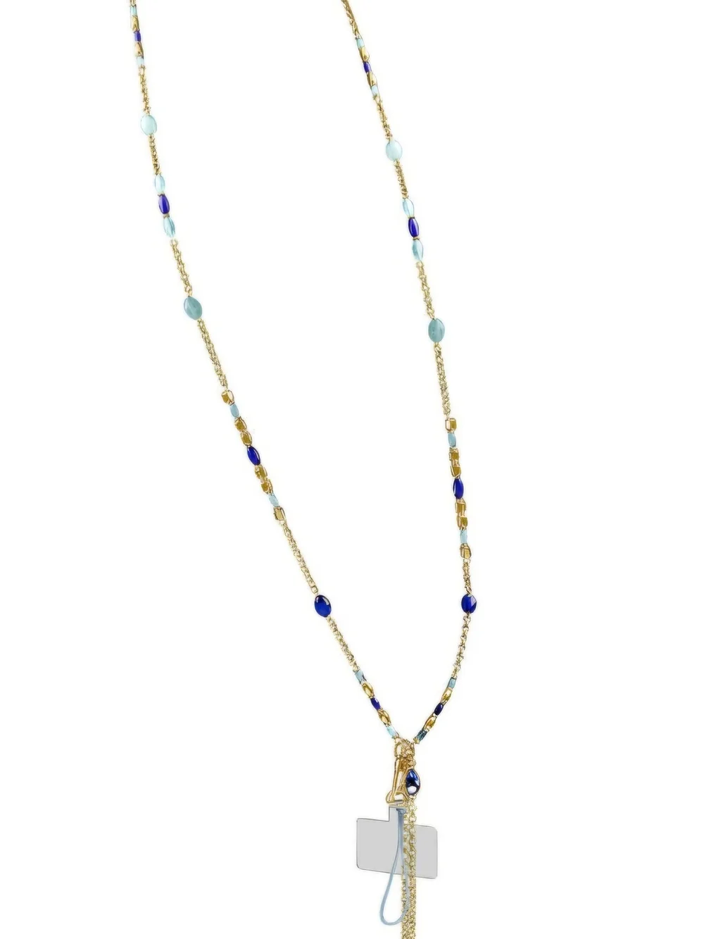 Kohl's Emberly Blue Beaded Phone Strap & Wristlet with Gold Accents